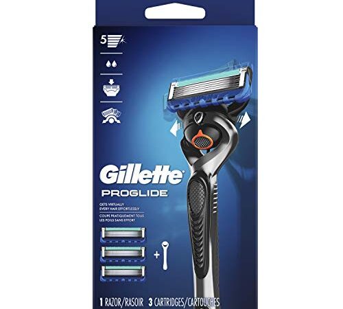 Gillette ProGlide Mens Razor, 1 Razor Handle, 3 Razor Blade Refills