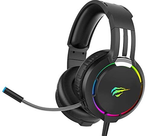 havit RGB Wired PC Gaming Headset with Microphone & Volume Control, 50mm Drivers for Computer, PS4, Xbox, Nintendo Switch and More, H2010d (Black)