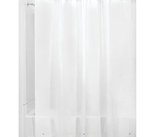 iDesign PEVA Plastic Shower Curtain Liner, Mold and Mildew Resistant Plastic Shower Curtain for use Alone or with Fabric Curtain, 72 x 72 Inches, Frost