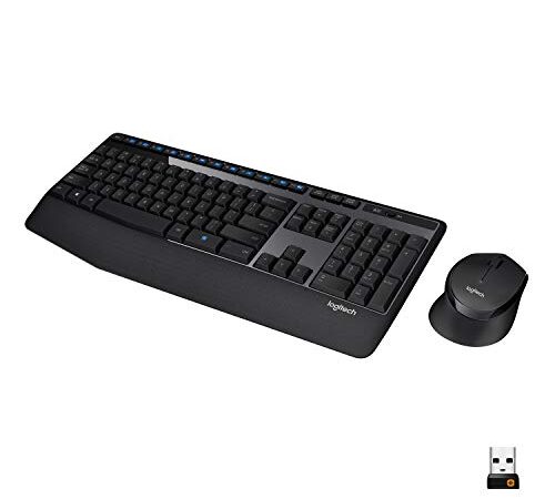 Logitech MK345 Wireless Combo Full-Sized Keyboard with Palm Rest and Comfortable Right-Handed Mouse, 2.4 GHz Wireless USB Receiver, Compatible with PC, Laptop