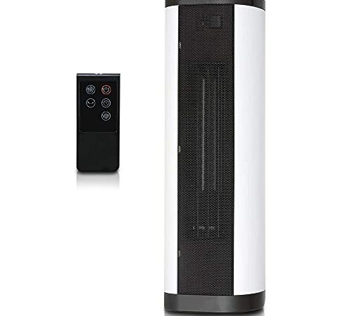 Senville 900W/1500W Tower Ceramic Heater with Remote, Digital Thermostat, Overheat Protection