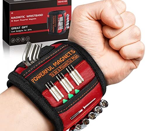 Tools Gifts for Men Magnetic Wristband - Christmas Stocking Stuffers for Dad Women 15 Super Strong Magnet Cool Gadgets Mens Gift Ideas Wrist Tool Belt Set Holder for Holding Screw Drill Bit