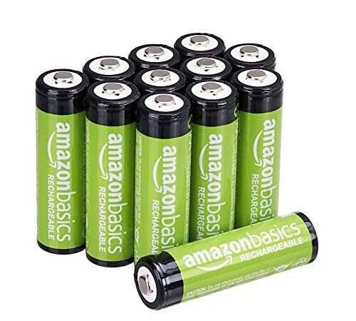 Amazon Basics 12-Pack AA Rechargeable Batteries, Performance 2,000 mAh Battery, Pre-Charged, Recharge up to 1000x