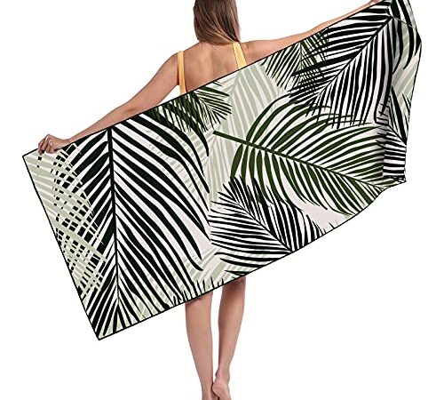 Beach Towel, 71"x32" Double Sided Oversized Microfiber Beach Towel for Adult, Lightweight Extra Large Quick Drying Towel for Swimming Sports Beach Gym