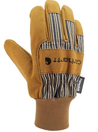 Carhartt Men's Insulated Suede Work Glove with Knit Cuff, Brown, Large