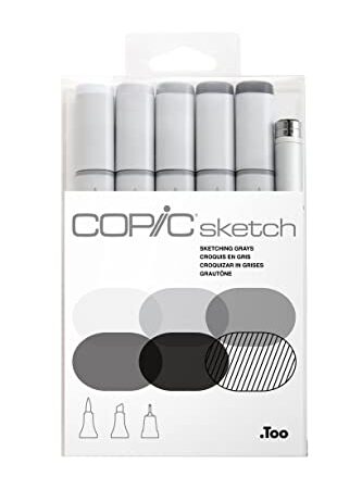 Copic Marker S 6-Piece Sketch Set, Gray