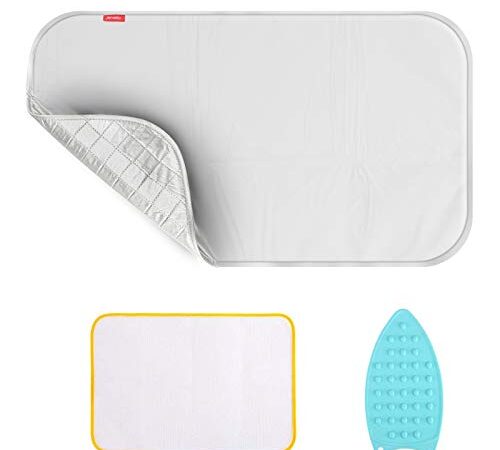 Ironing Blanket Ironing Mat,Second Generation Upgraded Thick Portable Travel Ironing Pad,Isolate Heat Pad Cover for Washer,Dryer,Table Top,Countertop,Ironing Board for Small Space-19 x 33 inch