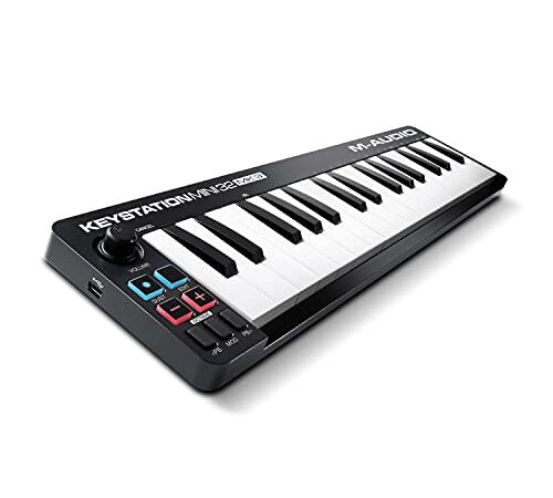 M-Audio Keystation Mini 32 MK3 - USB MIDI Keyboard Controller with 32 Velocity Sensitive Mini Keys and Recording Software Included