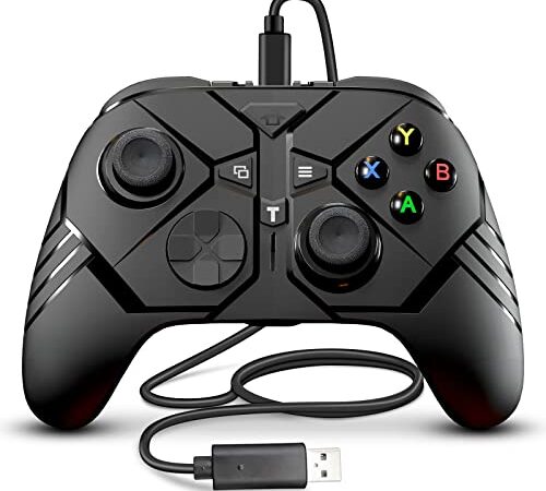 SWVOE Compatible with Xbox One/S/X/PC Windows 10, Replacement for Xbox One Controller, Wired USB Xbox One Gamepad Joypad Remote with Dual Vibration, Programming Keys, Turbo