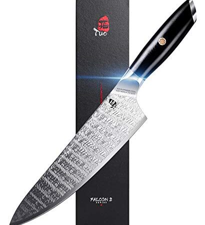 TUO Chef Knife - 8 inch Kitchen Cooking Knife, Chef's Knife Made of AUS-8 Japanese Stainless Steel, Pro Kitchen Knife with Ergonomic G10 Handle, Falcon S Series with Gift Box