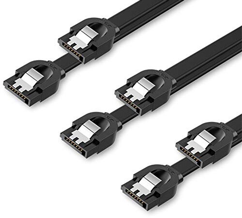 UGREEN SATA III Cable 3 Pack Straight 6Gbps Sata Data Cable with Locking Latch 45cm for SATA HDD, SSD, CD Driver, CD Writer