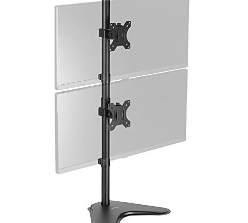 VIVO Dual Monitor Desk Stand Free-Standing LCD Mount, Holds in Vertical Position 2 Screens up to 30" (STAND-V002L)