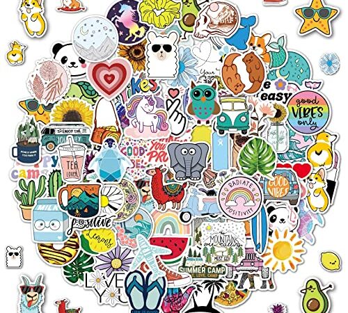 Waterproof Sticker Pack, 100 PCS Mixed Stickers Cute Animal Vinyl Stickers Pack Decals for Water Bottle, Laptop, Phone, Luggage, Skateboard Stickers for Adults Teens Girls Kids