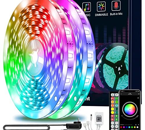 100ft Led Lights Strip for Bedroom, L8star 30m Ultra Long RGB Led Lights with 44 Keys Remote and App Control Smart Music Sync Led Light Strips DIY Mode for Christmas Home Decoration