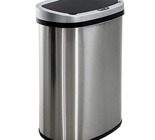 13 Gallon Sensor Garbage Can Kitchen with Lid, Stainless Steel 50L Automatic Trash Can for Kitchen Office Bedroom Indoor Trash Bin