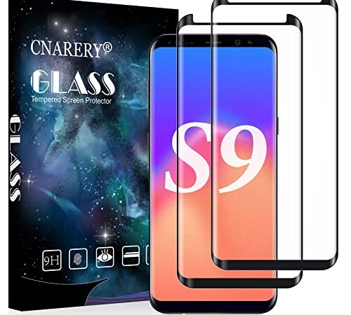 [2 Pack]Cnarery Screen Protector for Samsung Galaxy S9, Premium Tempered Glass Screen Protector Case Friendly Easy Installation Anti-scratch