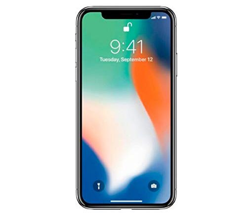 Apple iPhone X, GSM Unlocked 5.8in, 64 GB - Silver (Renewed)