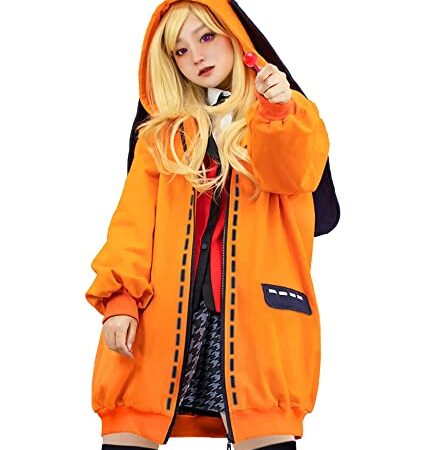 Coslover Anime Runa Cosplay Costume Bunny Ears Hoodie Hooded Jacket Coat Women Girl,M