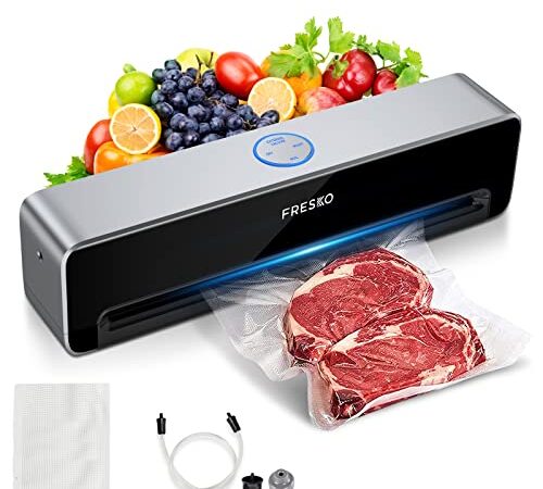 FRESKO Food Vacuum Sealer Machine, One-touch Operation Full Automatic Food Sealer, Easy to Use|Dry & Moist Fresh Modes |Sous Vide|Meal Prep|Lab Tested