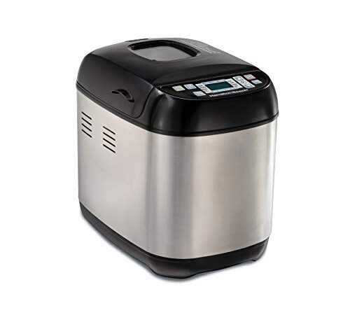 Hamilton Beach Bread Maker Machine Artisan and Gluten-Free, 2 lbs Capacity, 14 Settings, Digital, Stainless Steel, Black and Stainless (29885)