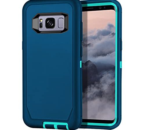 I-HONVA for Galaxy S8 Case Shockproof Dust/Drop Proof 3-Layer Full Body Protection [Without Screen Protector] Rugged Heavy Duty Durable Cover Case for Samsung Galaxy S8(SM-G950U), Turquoise