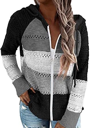 NEYOUQE business casual women fall winter summer cardigans for women long sleeve black zip up hoodie black jacket women sweater womens casual tops women clothing black zip up hoodie women Black XL