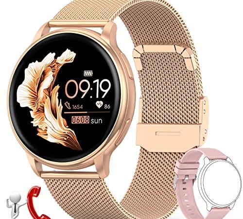 Smart Watch(Call Receive/Dial),Fitness Watches for Women Men Waterproof Smartwatch for Android iOS Phones Compatible with Text and Call Digital Watch Heart Rate Blood Pressure Monitor