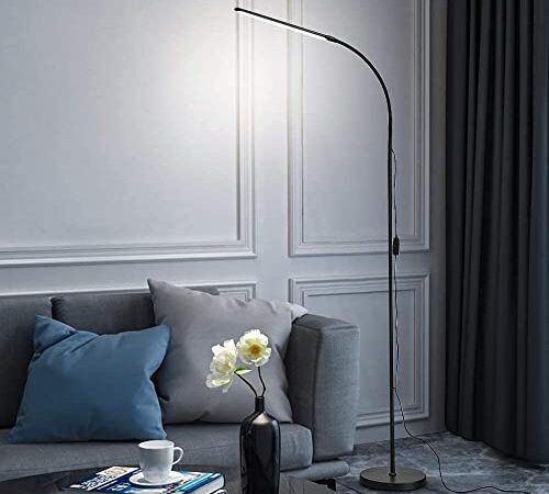 Upgrade LED Floor Lamp, Standing Lamp 3 Colors & 10 Brightness Levels, 8W, 400LM, Flexible Gooseneck Switch Control Reading Lamp for Living Room, Study Room, Bedroom, Home, Office, Dorm .Black