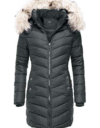 AVANZADA Women's Thickened Hoodie Parka Coat Down Jacket Winter Warm Overcoat Gray