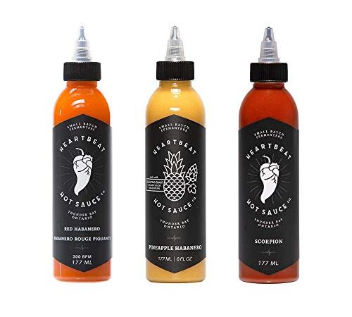 Heartbeat Hot Sauce - Hot Ones Collection 3-Pack! (1 x Red Habanero - Season 6, 1 x Pineapple Habanero - Season 10 and 1 x Scorpion - Season 13)