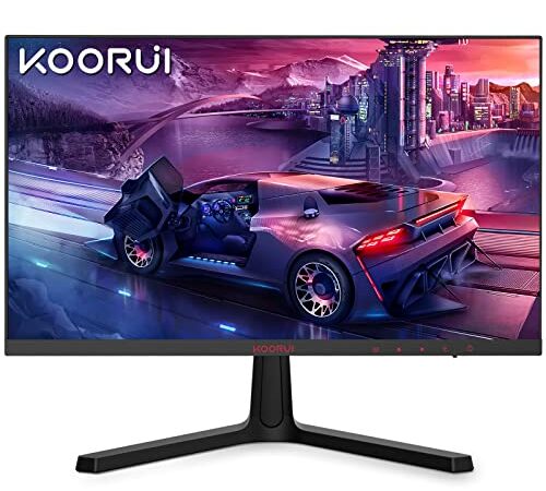 KOORUI 24 Inch Computer Monitor, FHD 1080P Gaming Monitor 165Hz VA 1ms Build-in FreeSync™, Compatible G-sync, LED Monitors with Ultra-Thin, HDMI X2 /DP, VESA Compatible, Tilt Adjustable, Eye Care 24E4