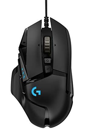 Logitech G502 Hero High Performance Wired Gaming Mouse, 25K Sensor, 25,600 DPI, RGB, Adjustable Weights, 11 Programmable Buttons, On-Board Memory, PC/Mac - Black