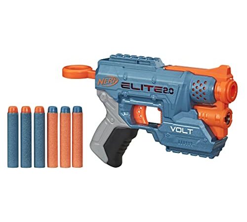 NERF Elite 2.0 Volt SD-1 Blaster -- 6 Official Darts, Light Beam Targeting, 2-Dart Storage, 2 Tactical Rails to Customize for Battle