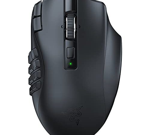 Razer Naga V2 HyperSpeed Wireless MMO Gaming Mouse: 19 Programmable Buttons - HyperScroll Technology - Focus Pro 30K Optical Sensor - Mechanical Mouse Switches Gen-2 - Up to 400 Hr Battery Life