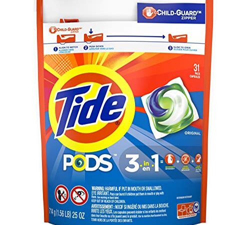 Tide PODS, Laundry Detergent Liquid Pacs, Original, 31 Count - Packaging May Vary