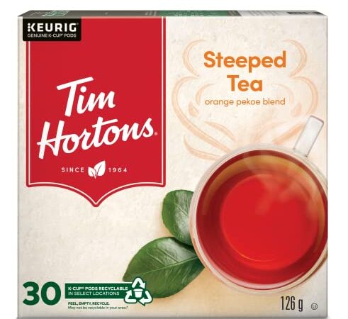 Tim Hortons Steeped Orange Pekoe Tea, Single Serve Keurig K-Cup Pods, 30 Count