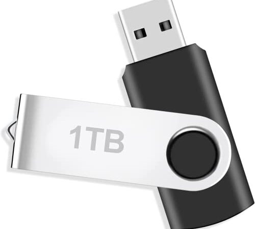 USB 3.0 Flash Drive, 1TB USB Memory Stick - High Speed Rotated Design 1000GB Memory Flash Disk Compatible with Windows Mac (Black)