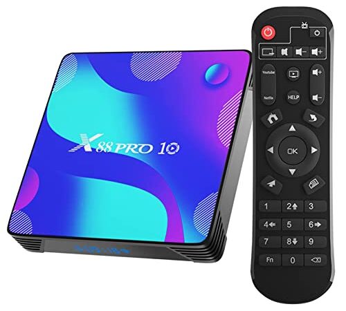 2022 Android TV Box 11.0,4GB RAM 32GB ROM RK3318 Quad- Core 3D 4K Smart Box,Support 2.4G/5G Dual WiFi,BT 4.0,100M Ethernet LAN X10 Streaming Video Box