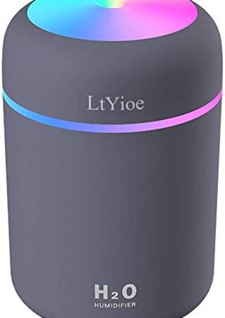 LtYioe Humidifier Portable Mini Humidifiers for Bedroom, Personal Desktop Cool Mist Humidifier with Colorful Cycling Light, 2 Mist Modes and Auto Shut-Off, Quiet Operation for Office Home Car(Navy)