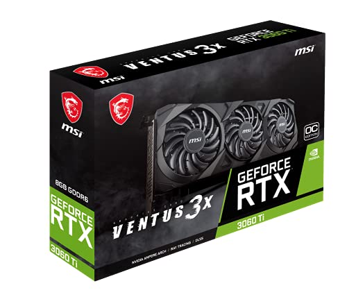 MSI GeForce RTX 3060 Ti Ventus 3X 8G OC LHR, GDDR6X, 1695 MHz PCI Express 4.0, 256-Bit, 1 x HDMI 2.1, 3 x DPort 1.4a, 8-pin x2