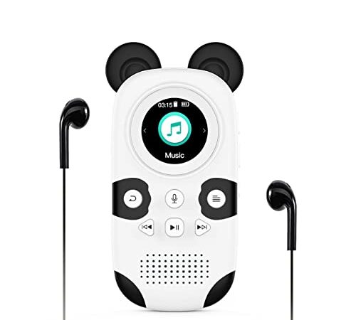 RUIZU 16GB MP3 Player for Kids, Cute Panda Portable Music Player MP3, Child MP3 Player with Bluetooth 5.0, Speaker, FM Radio, Voice Recorder, Alarm Clock, Stopwatch, Pedometer, Support up to 64GB