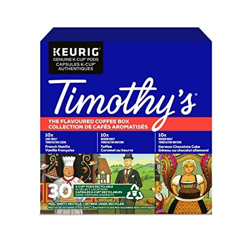 Timothy's The Flavoured Coffee 30 Count-Box K-Cup Coffee Pods, 30 Count For Keurig Coffee Makers