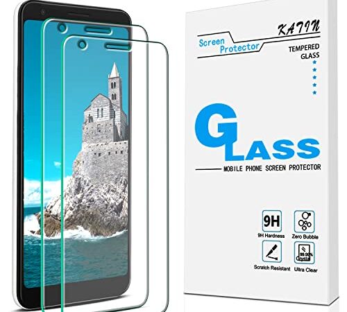 [2-Pack] KATIN Tempered Glass for Google Pixel 3a XL Screen Protector Anti Scratch, Bubble Free, 9H Hardness, Easy to Install, Case Friendly