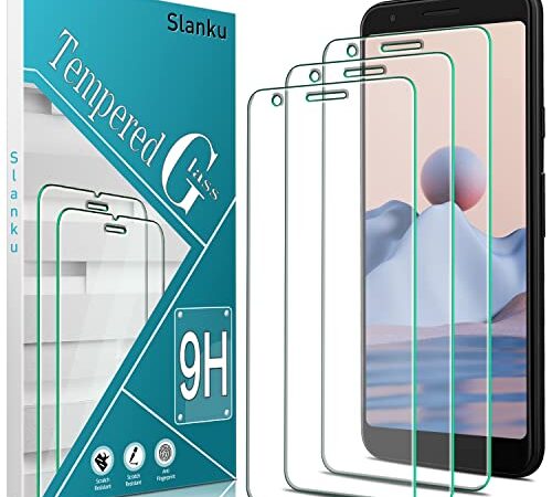 [3 Pack] Slanku for Google Pixel 3A Tempered Glass Screen Protector, Anti Scratch, Bubbles Free, Easy to install, HD Clear