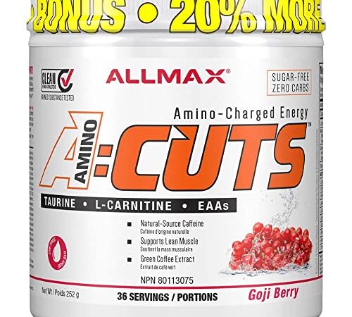 ALLMAX Nutrition - AMINOCUTS (A:CUTS) - Weight-Management BCAA (L-Carnitine + Taurine + Green Coffee) - Goji Berry - 252 Gram - 36 Servings