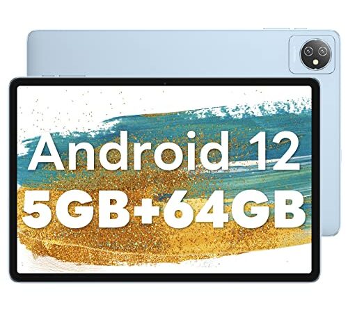 Android 12 Tablet, Blackview 10 Inch Tablets Tab7 WiFi 5GB RAM 64GB ROM, 1TB Expand, 6580mAh, IPS HD+ Display, Dual Camera, WiFi only, Android Tablet for Kids, Tablet PC, Google GMS Certified, Blue