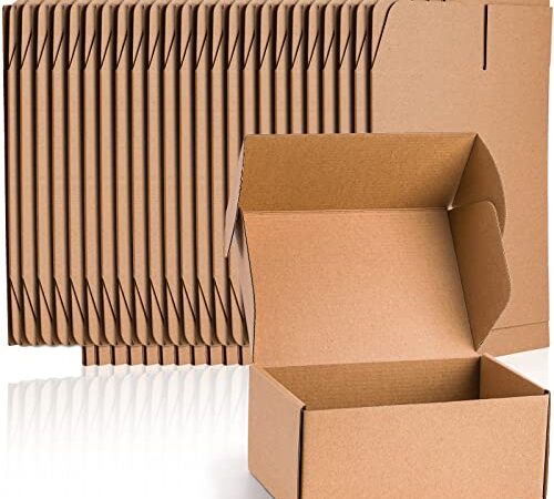 Cedilis 25 Pack 9x6x4 Inches Shipping Boxes, Small Corrugated Cardboard Box, Brown Cardboard Mailing Boxes, Thick Corrugated Mailer Boxes for Shipping Packing Small Business, Recyclable