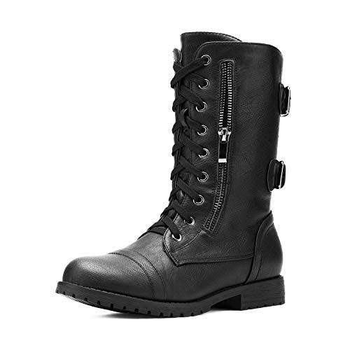 Best Boots In 2024 Based On 50 Expert Reviews CoachOutlet Canada Ca   Dream Pairs Womens Terran Black Mid Calf Built In Wallet Pocket Combat Boots 