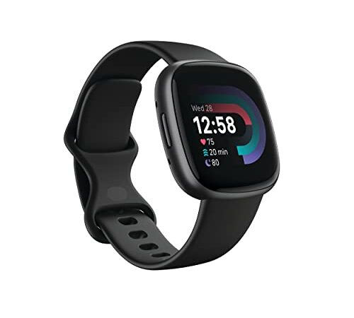 Fitbit Versa 4 Fitness Smartwatch with Daily Readiness, Gps, 24/7 Heart Rate, 40+ Exercise Modes, Sleep Tracking and More, Black/graphite, One Size (S and L Bands Included)