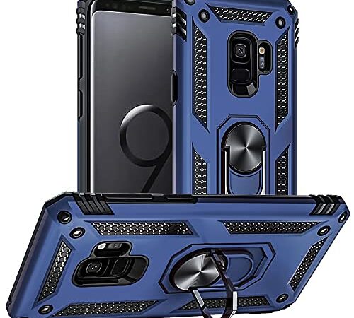 for Samsung Galaxy S9 Case, Galaxy S9 Case, [Military Grade 16ft. Drop Tested] Ring Shockproof Protective Phone Case for Samsung Galaxy S9,Blue